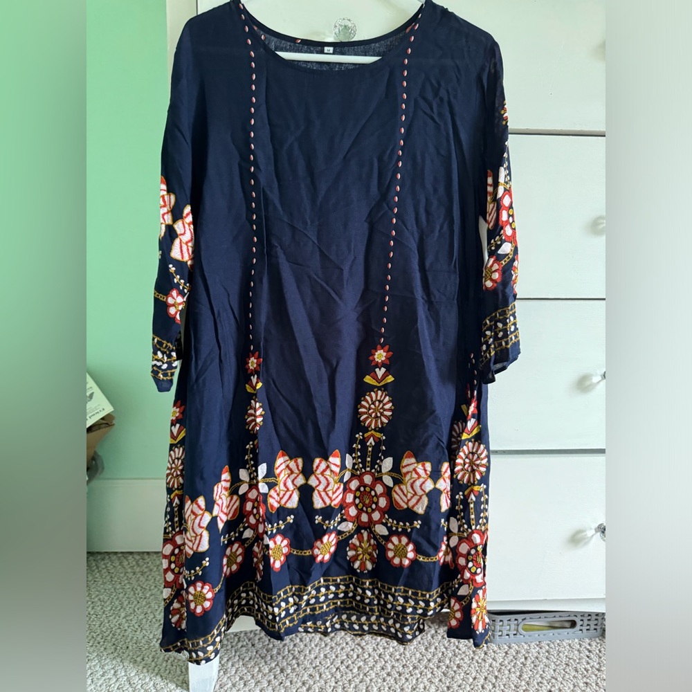 Navy floral dress
